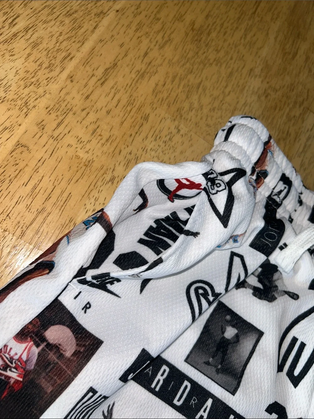 Jordan White Graphic Logo & 23 Print Athletic Shorts